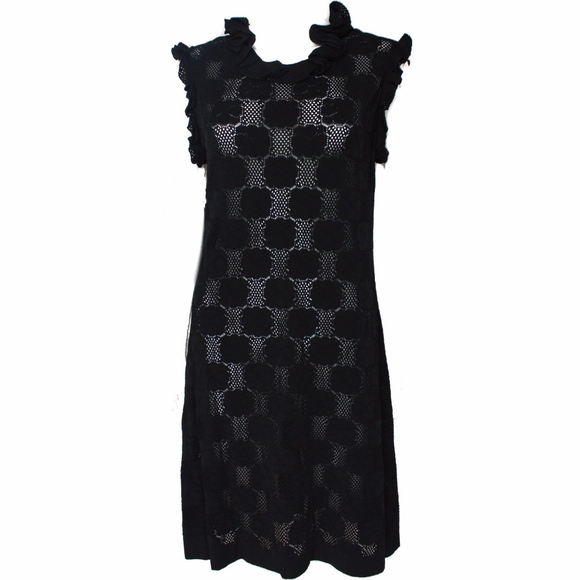 CHANEL Dresses & Skirts - Chanel Black Lace Camelia Dress, size 8